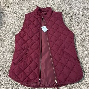 J. Crew Quilted Maroon Vest